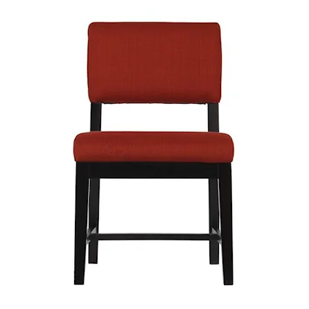 Brick-Colored Upholstered Side Chair